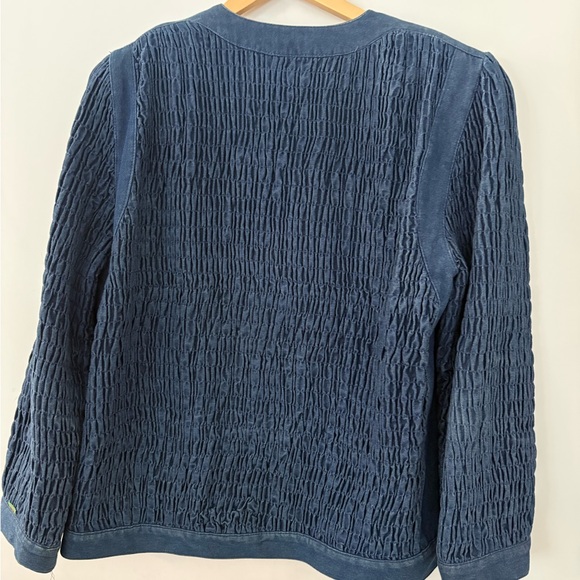 VTG Gene Ewing BIS M Wrinkled Rich Denim Jacket Blue California Sunwash Button - Picture 11 of 16